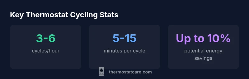 Visual infographic showing thermostat cycling statistics