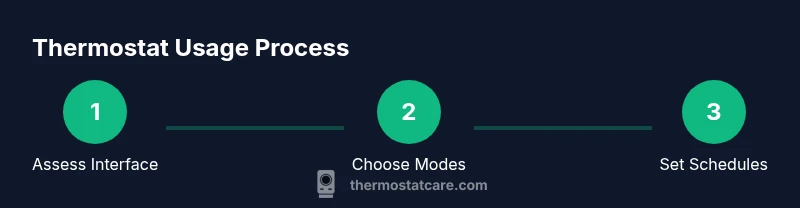 Process infographic showing thermostat usage steps