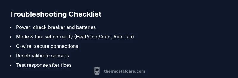 Checklist for signs of a stuck thermostat and safe fixes