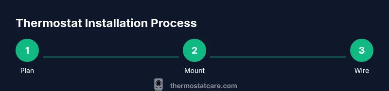 Process diagram showing step-by-step thermostat installation
