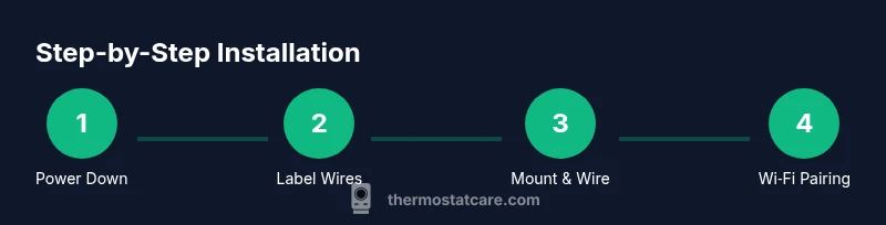Process diagram for installing a Honeywell wireless thermostat kit