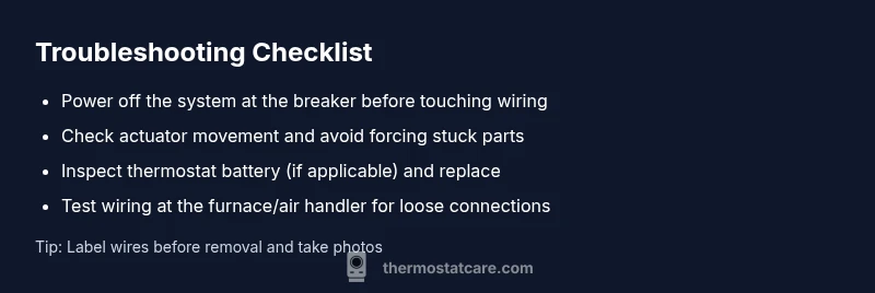 Checklist for diagnosing a stuck thermostat