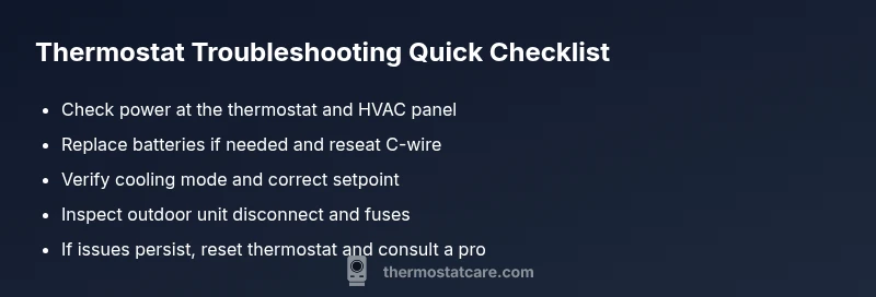Checklist for troubleshooting an AC thermostat not working