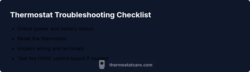 Infographic checklist for thermostat troubleshooting