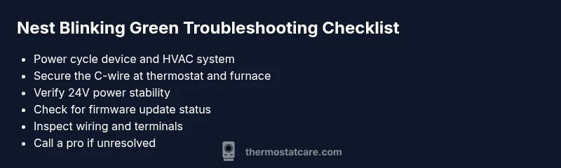 Checklist for Nest thermostat blinking green troubleshooting