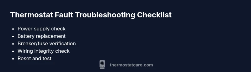Checklist infographic for thermostat fault troubleshooting