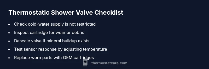 Checklist for thermostatic shower valve troubleshooting