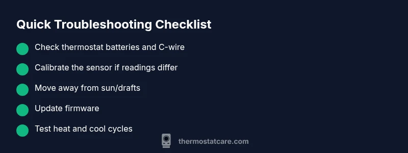 Checklist for thermostat troubleshooting
