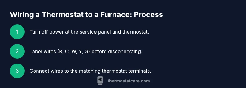Diagram showing thermostat wiring on a furnace control board