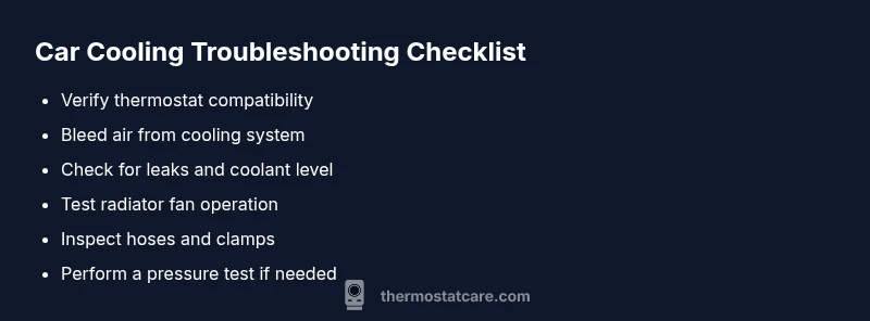 Tailwind CSS checklist infographic for car cooling troubleshooting