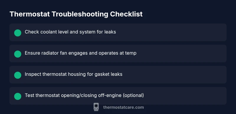 Checklist infographic for truck thermostat troubleshooting