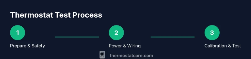 Process infographic showing steps to test thermostat