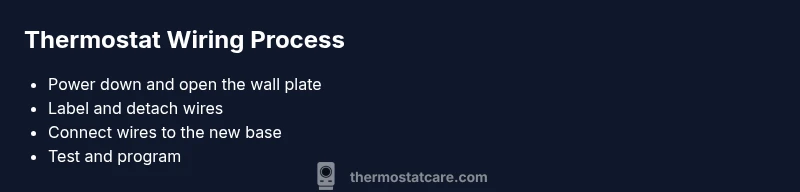 Infographic showing steps to wire a Honeywell thermostat