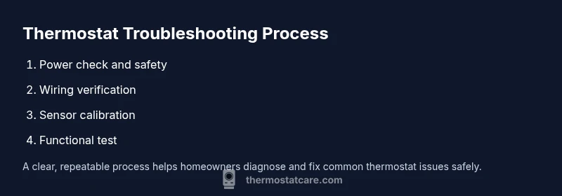 Process diagram of thermostat troubleshooting steps