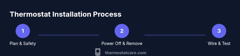 Process diagram of thermostat installation steps