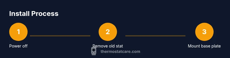 Tailwind infographic showing a four-step Honeywell thermostat installation process
