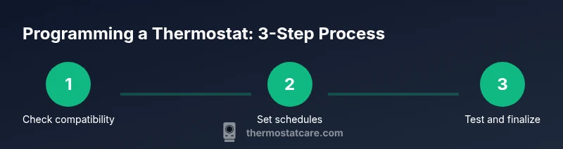 Three-step process to program a thermostat