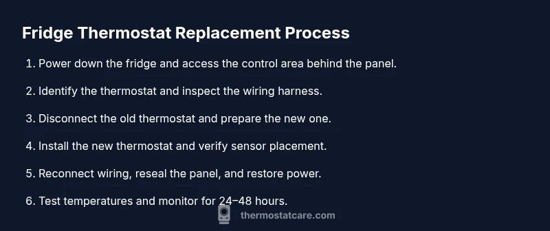 Process diagram for fridge thermostat replacement