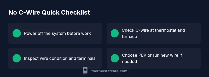 Checklist for thermostat without common wire