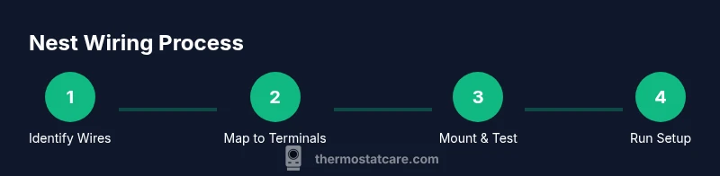 Infographic showing Nest thermostat wiring process