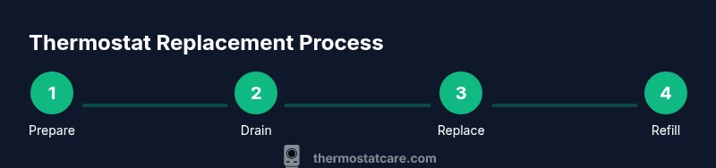 Process diagram for thermostat replacement in a truck