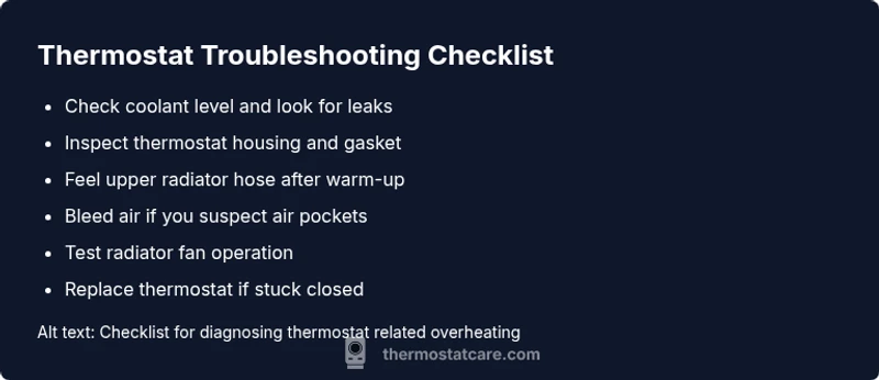 Checklist for diagnosing thermostat related overheating