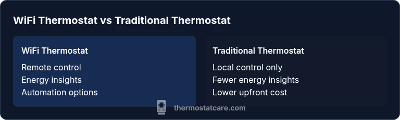 Infographic comparing wifi thermostat to traditional thermostat