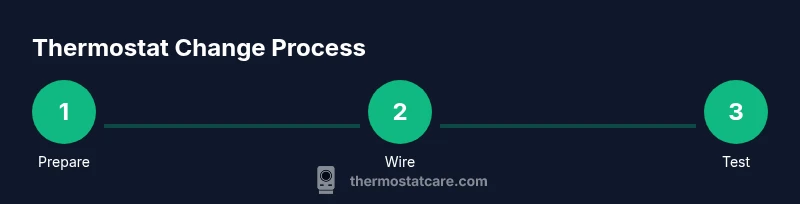 Process diagram showing thermostat change steps