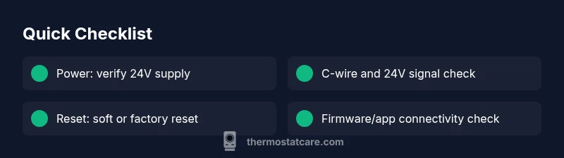Tailwind infographic showing a quick checklist for Honeywell thermostat troubleshooting
