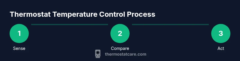 Process diagram showing thermostat temperature control steps