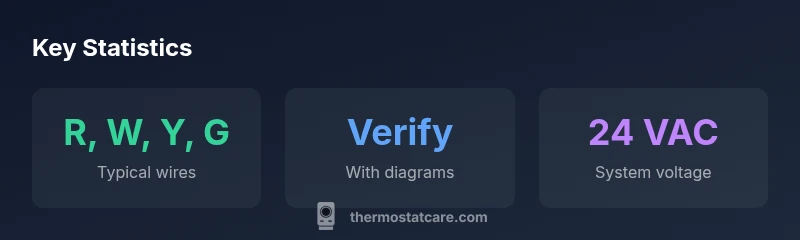 Infographic showing thermostat wire colors and verification steps