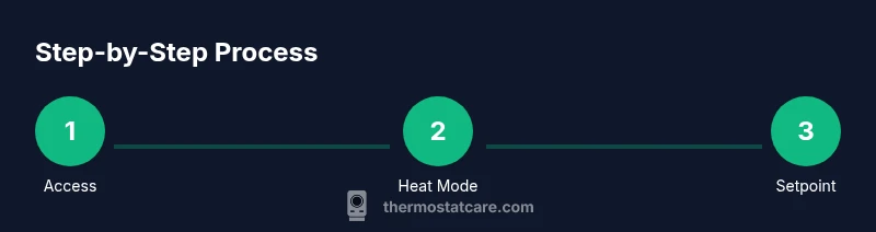 Process: steps to set thermostat for heat