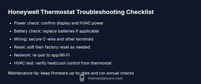 Checklist for Honeywell thermostat troubleshooting