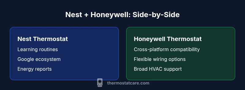 Infographic comparing Nest and Honeywell thermostats