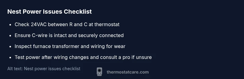 Nest power issues checklist infographic