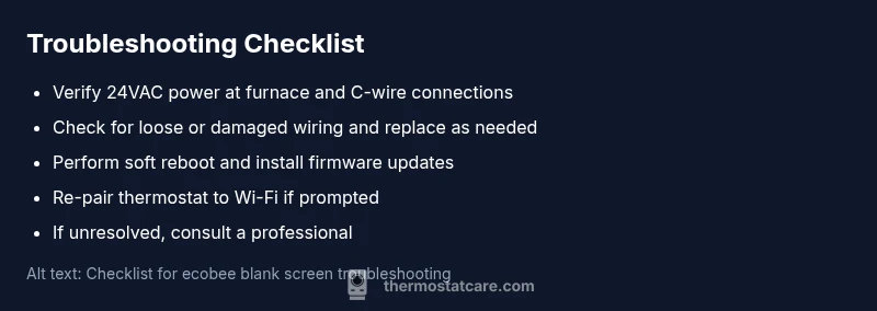 Checklist for ecobee black screen troubleshooting