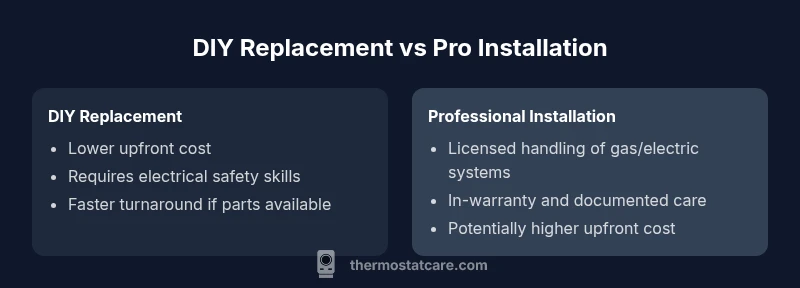 Comparison infographic for DIY vs professional thermostat and gasket replacement