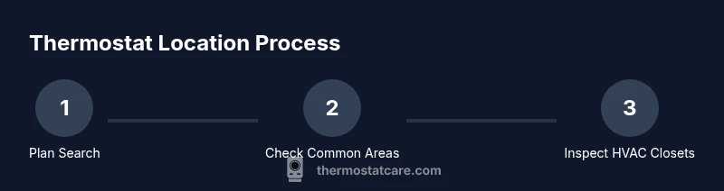 Process diagram showing how to locate a thermostat in a home