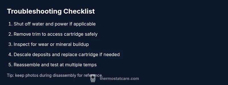 Checklist for thermostatic shower valve troubleshooting