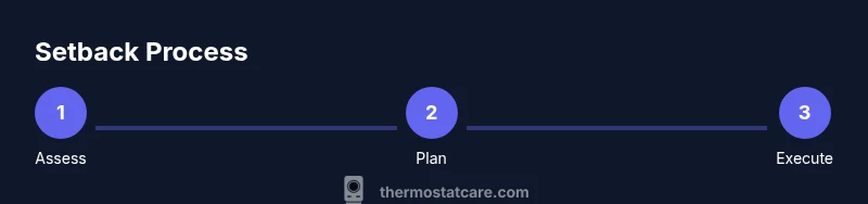Infographic showing a three-step setback process: assess, plan, execute