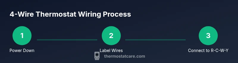 Diagram showing 4-wire thermostat wiring process