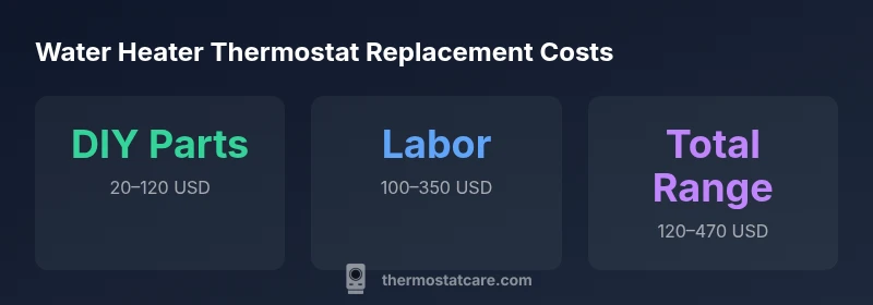 infographic showing DIY parts price vs labor cost vs total replacement cost for water heater thermostats