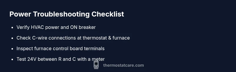 Checklist for ecobee thermostat power troubleshooting