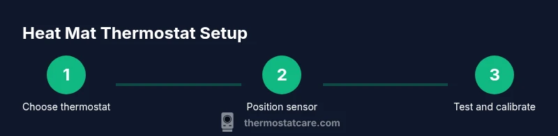 Diagram of heat mat thermostat setup showing sensor placement and wiring